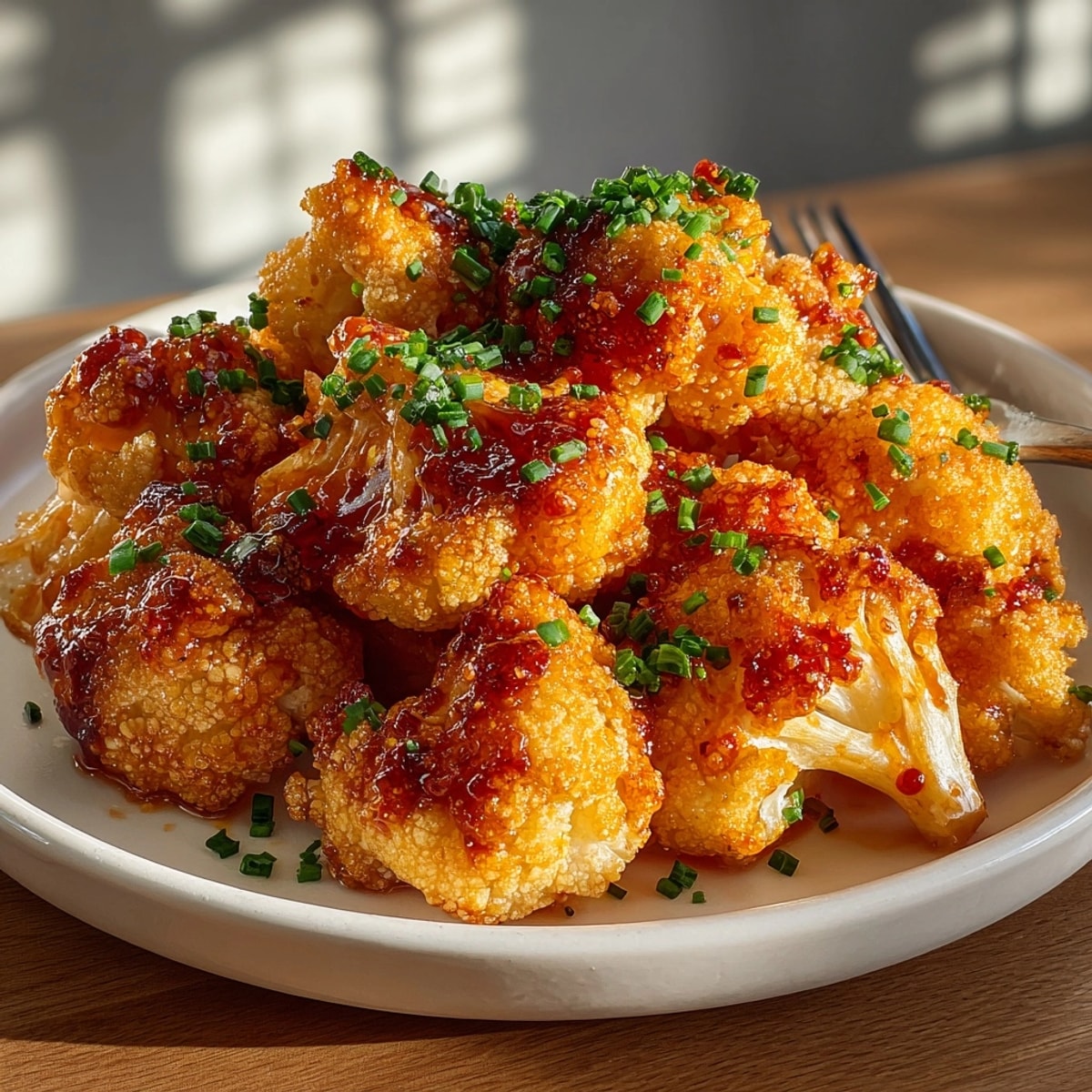 Homemade Spicy Buffalo Cauliflower Bites recipe, fresh from the oven &amp;ndash; a healthy appetizer.