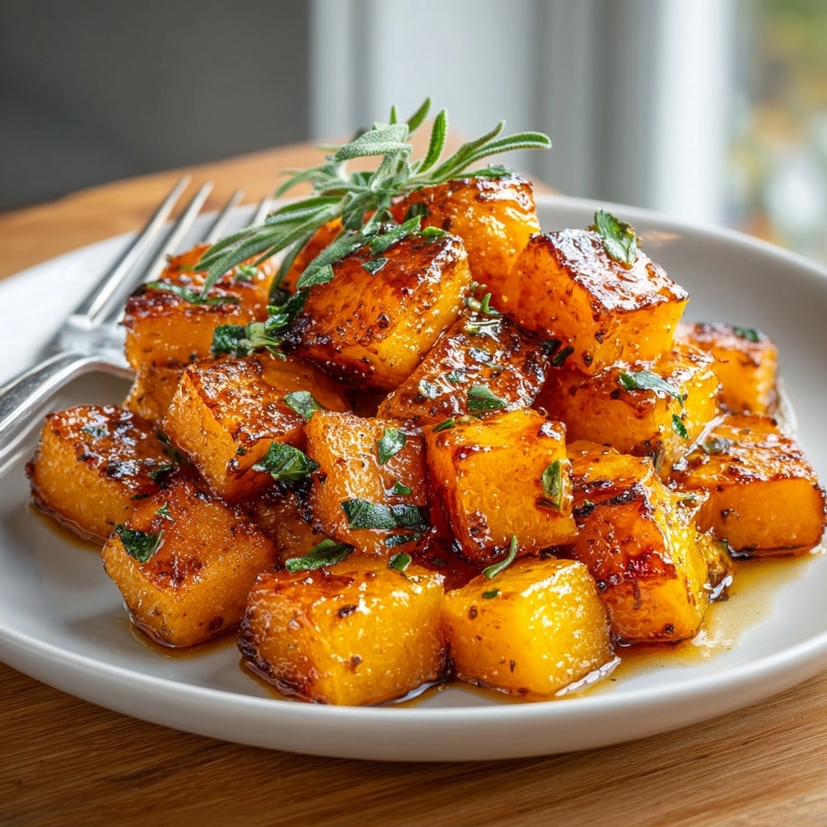 Imagine tender Maple Glazed Roasted Butternut Squash, a simple fall recipe, glistening with sweetness.