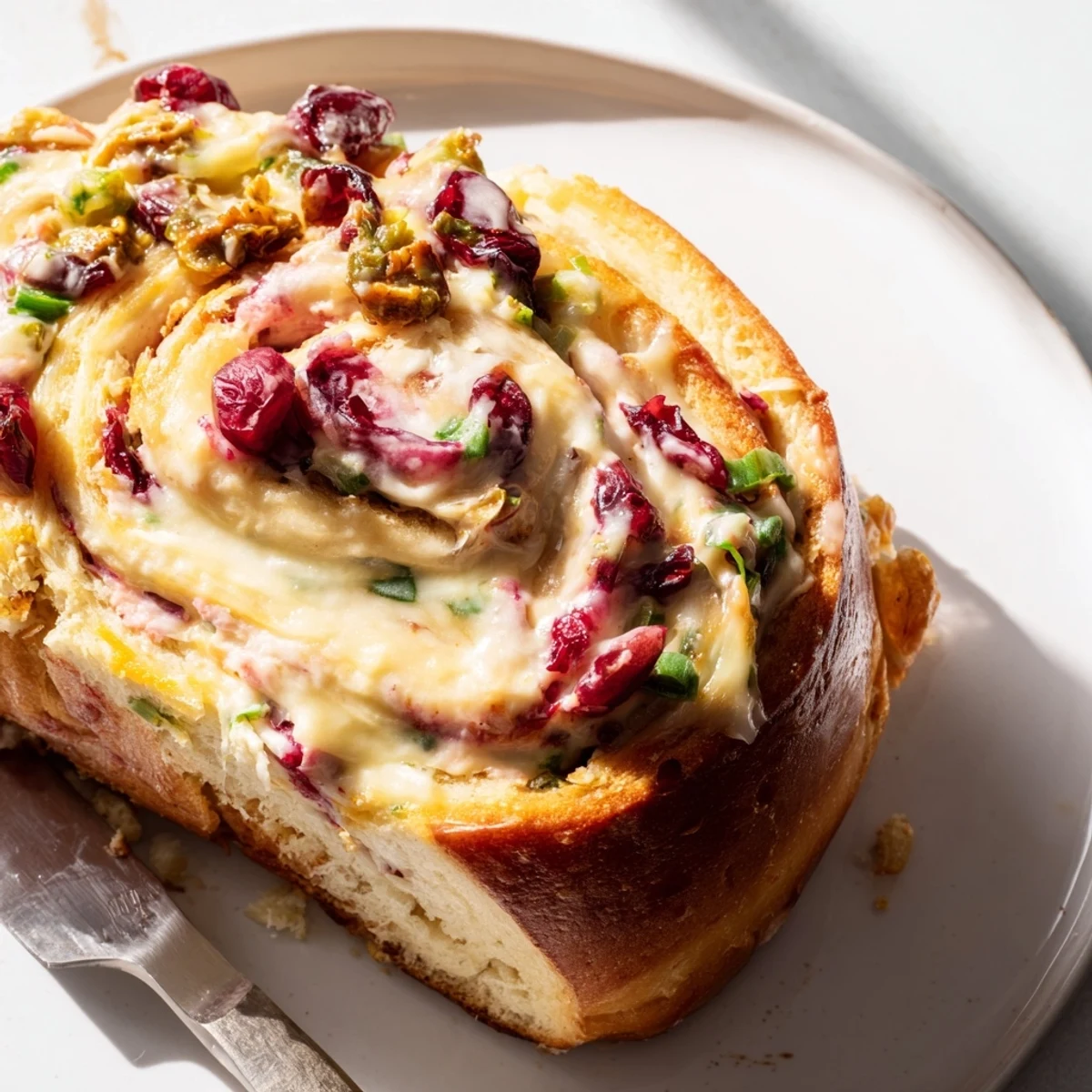 Festive cranberry jalapeño dip Philly rolls baked to golden perfection for holiday gatherings.  