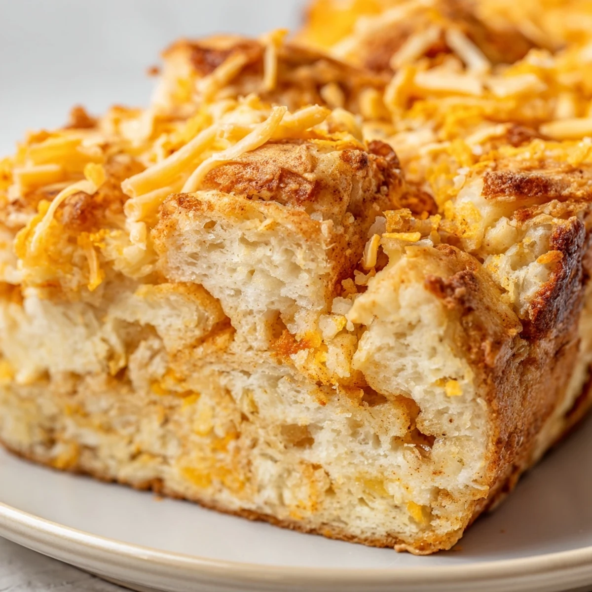 Warm Flamin Hot Cheddar Cinnamon Sugar Biscuit Muffin Loaf, perfect for snacking with tea.