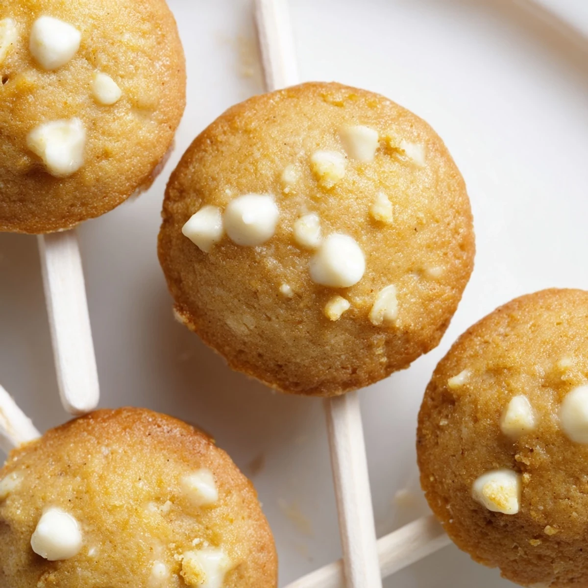Cream Soda Maple Ginger Biscuit Muffin Pops served on sticks, bursting with sweet flavors. 