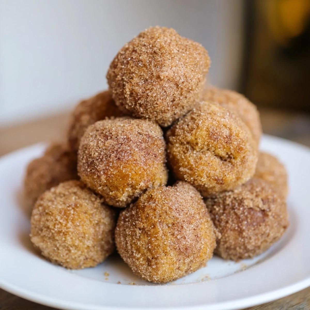 Warm and inviting Sweet Tea Cinnamon Sugar Monster Cake Muffin Balls, perfect for dessert lovers.