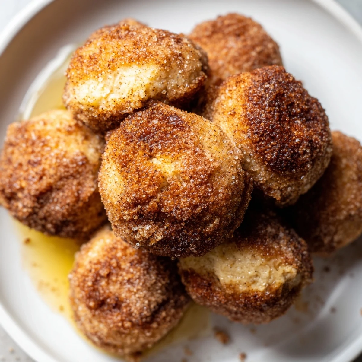 Deliciously tender Sweet Tea Cinnamon Sugar Monster Cake Muffin Balls coated in crunchy sugar.  