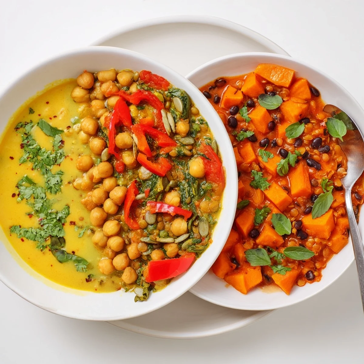 Vibrant Indian Chickpea Curry simmering in a single pan, garnished with fresh cilantro.  