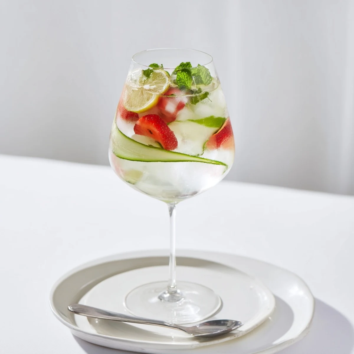 Delicious water-based mocktails featuring fresh strawberries and cucumber for a healthy drink.  