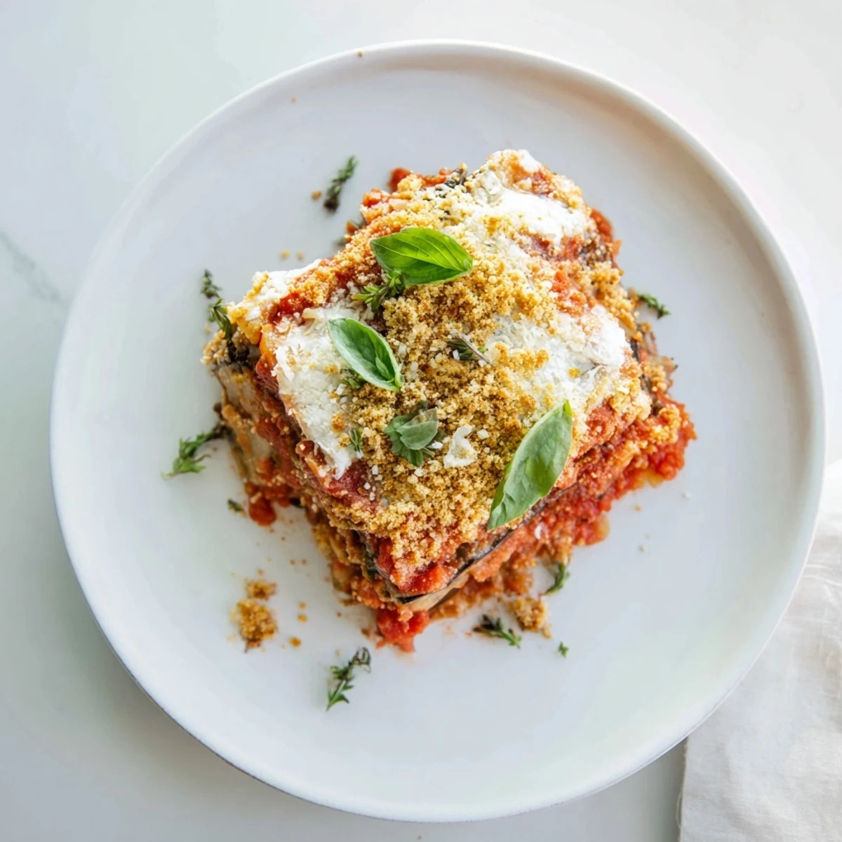 Eggplant Parmesan Lasagna Layers