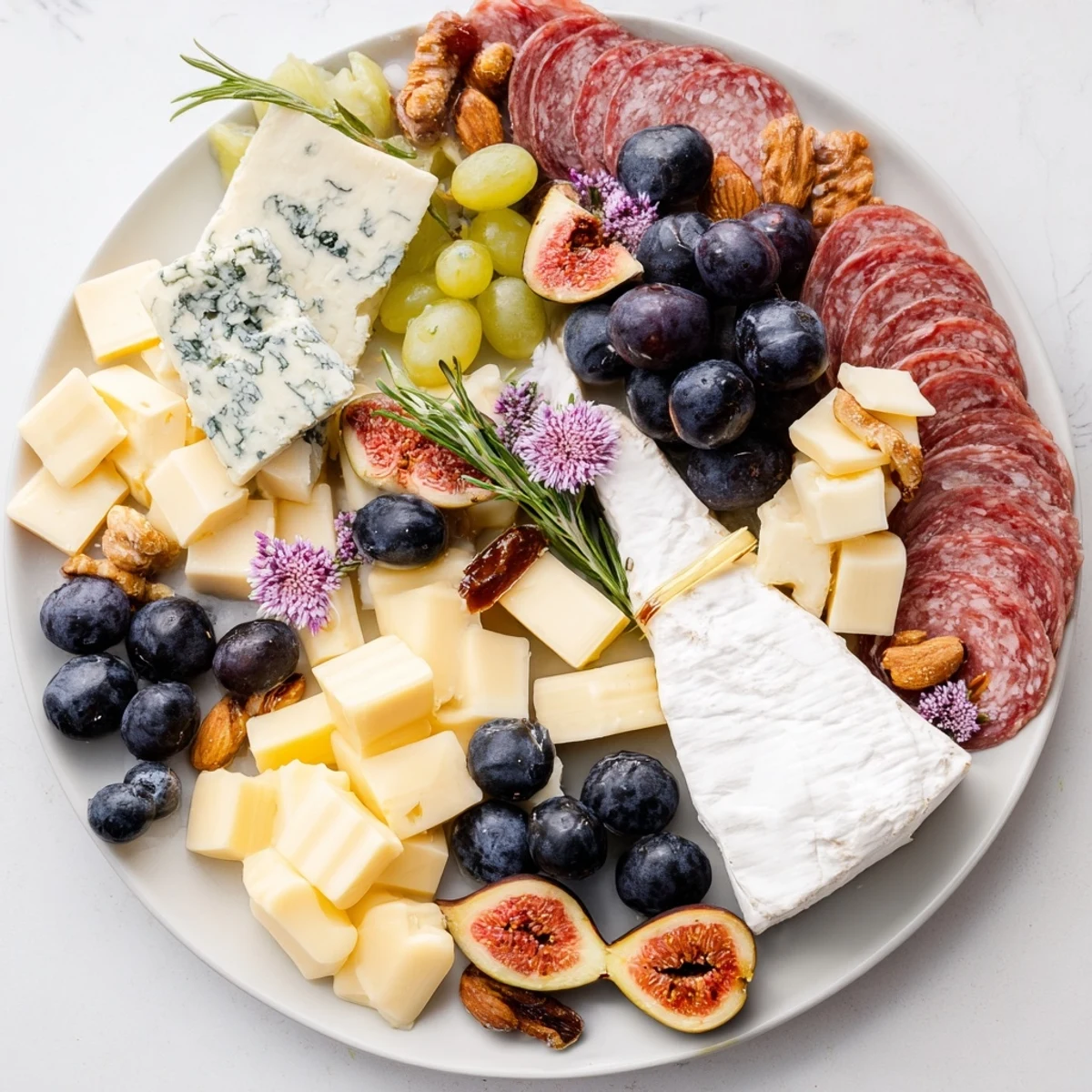 A beautifully arranged Celestial Night Board, overflowing with cheeses, fruits, and charcuterie for guests.