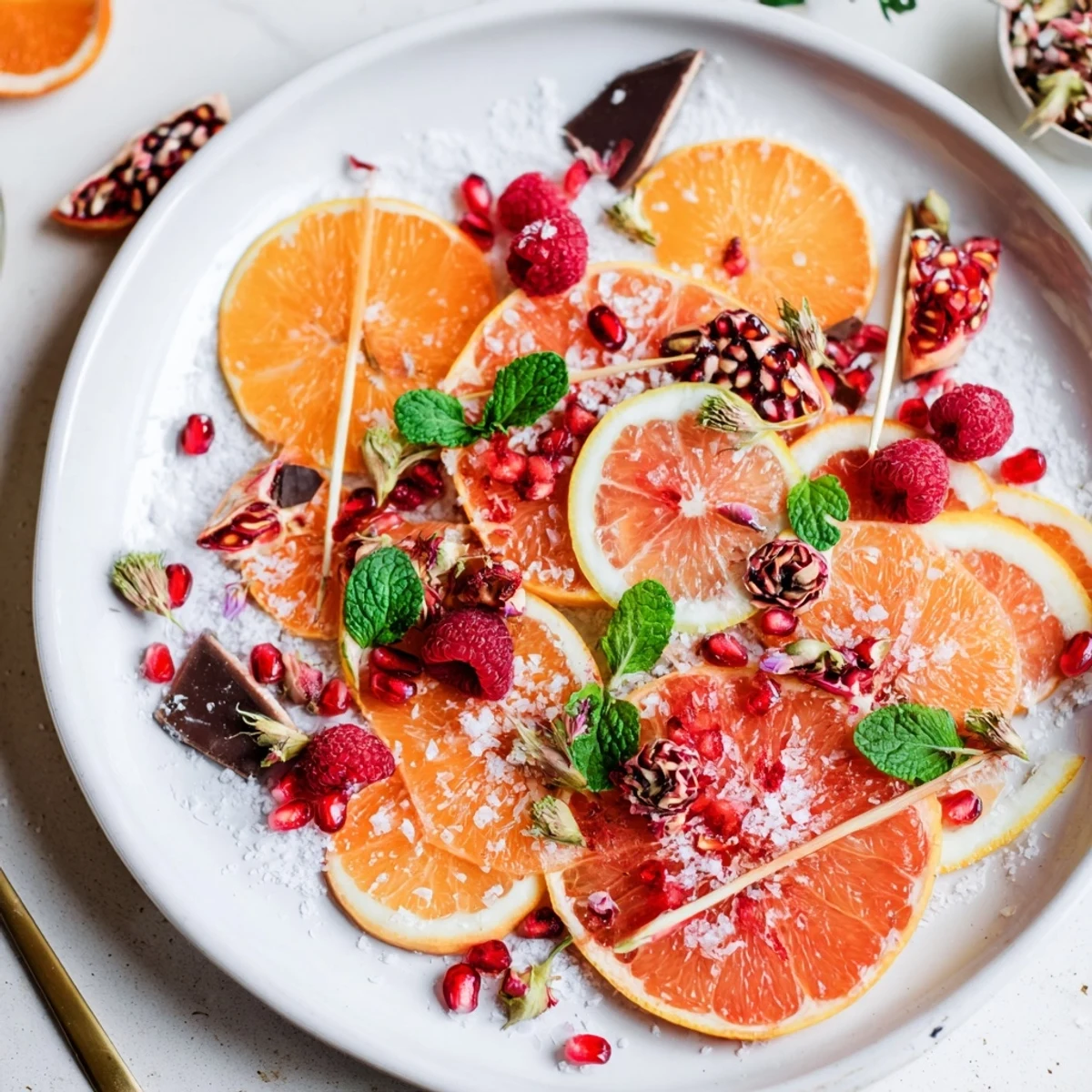 Fresh mint and rose petals accent these lovely Baisers de Minuit, perfect for festive cocktail presentation.