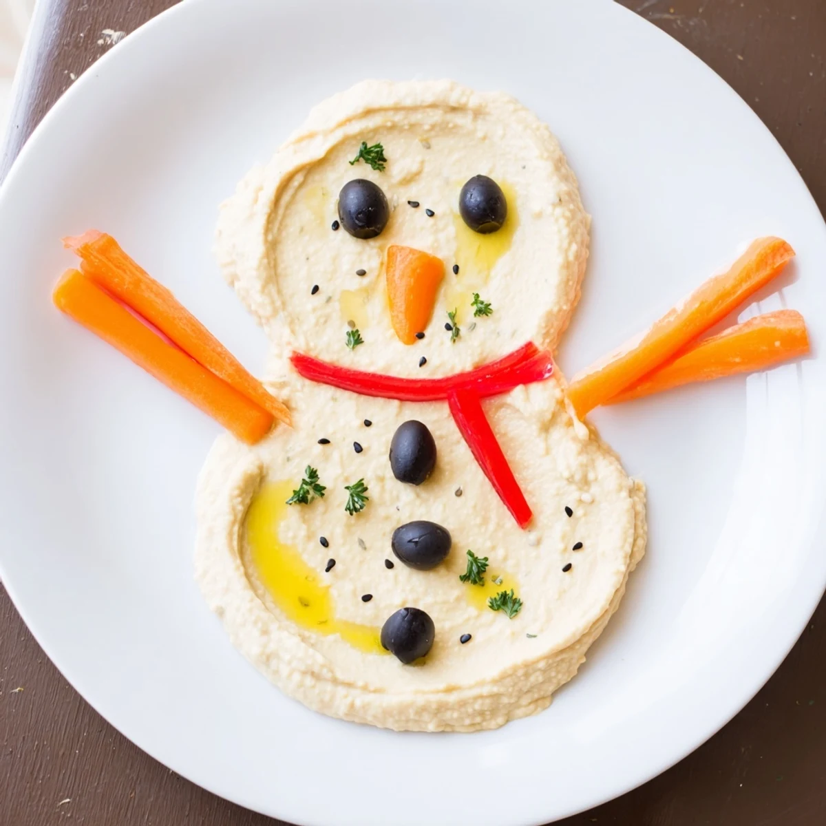Melted Snowman Hummus Platter