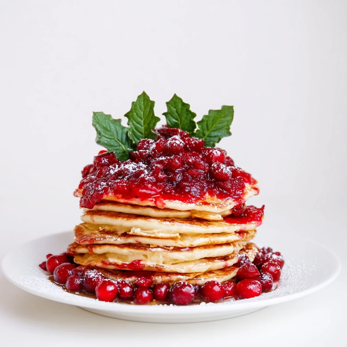 A delicious Brunch Board: Pancake Stack centerpiece featuring sweet berries next to warm, golden pancakes.