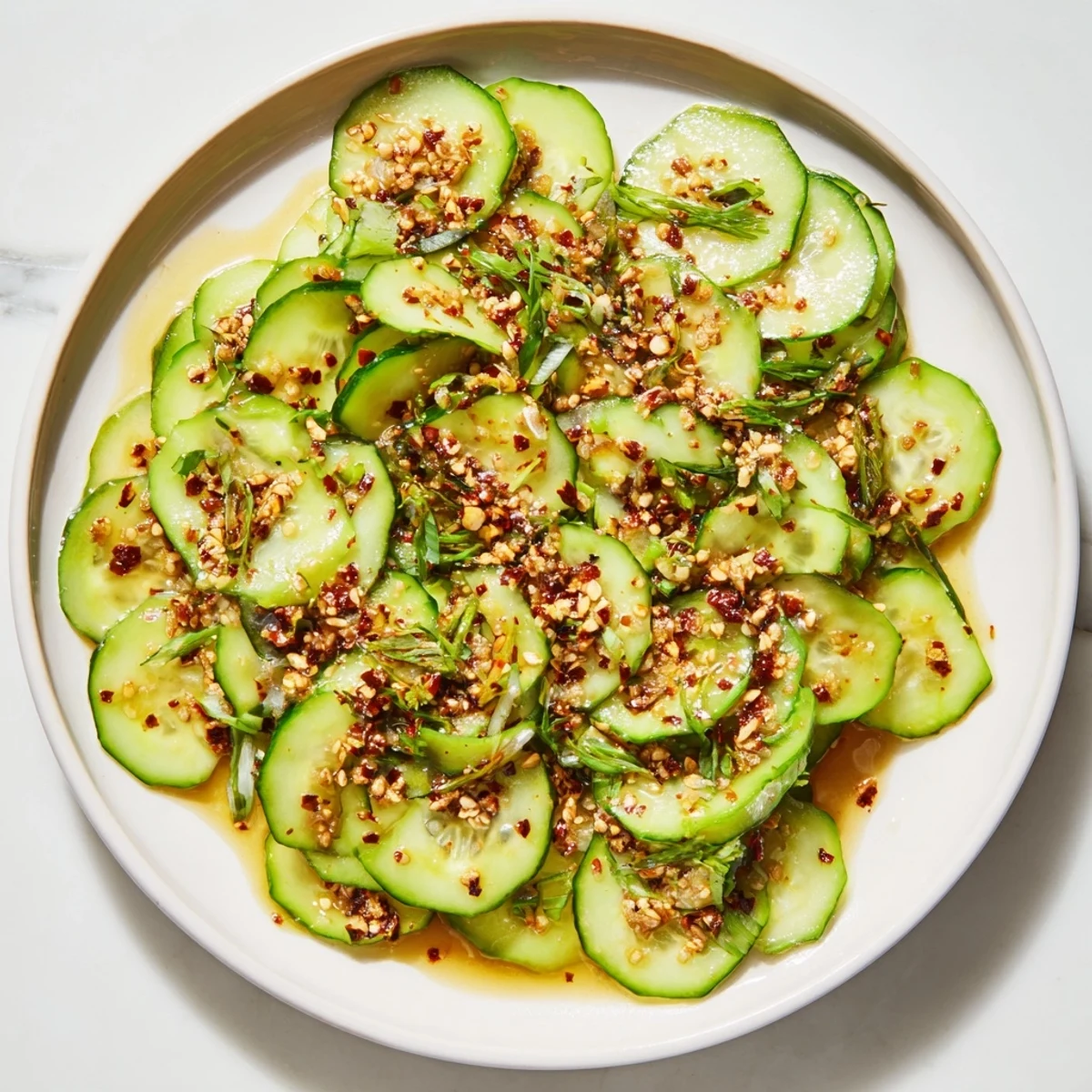 Cucumber Shaker Salad Chili Crisp
