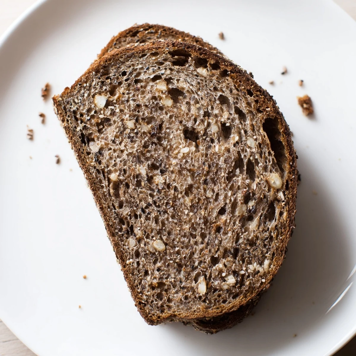 A rustic loaf of Estonian Leib sourdough, featuring a dark, crackly crust and seeded top.