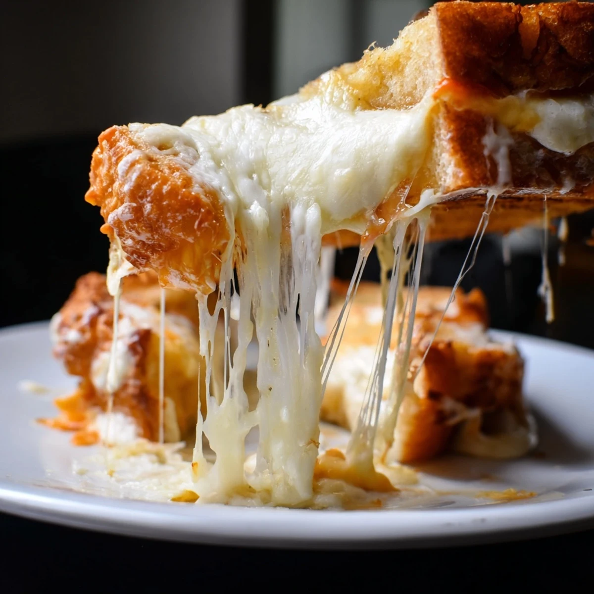Golden, crispy thick sourdough bread layers melted cheddar, provolone, and mozzarella in this Triple Cheese Sourdough Grilled Cheese, served hot for a comforting bite.  