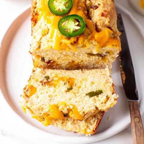Homemade Maple Ginger Cheesy Jalapeño Biscuit Muffin Loaf, perfect for breakfast or brunch.  