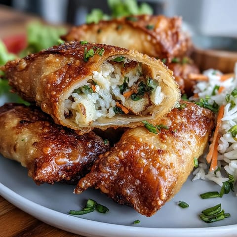Golden, crunchy dumplings wrapped in rice paper, served with soy sauce and chili crisp.  