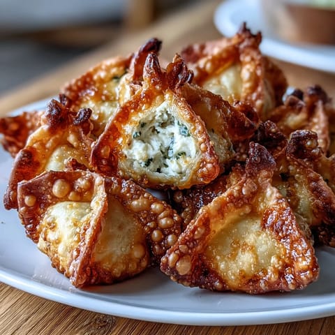 Crispy air-fried wontons stuffed with creamy crab and cream cheese, golden and crunchy with every bite.  