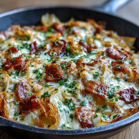 Creamy Cabbage Ham Skillet