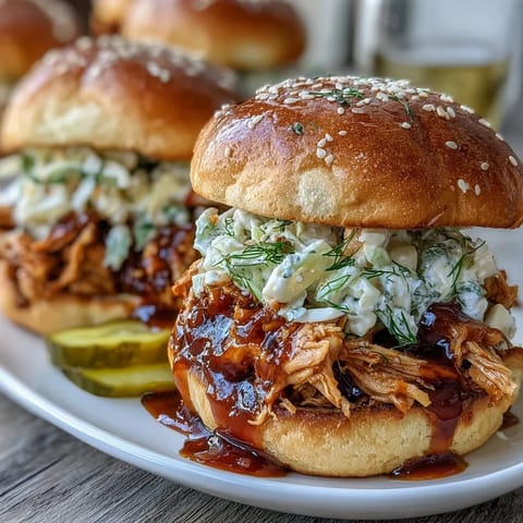 Mouthwatering BBQ pulled chicken sliders piled high on soft buns, perfect for baby showers and summer parties.