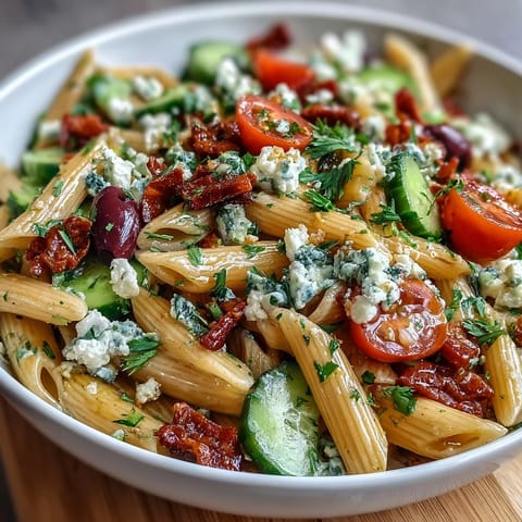 Greek Pasta Salad Olives Feta