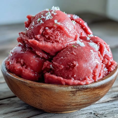 Refreshing Watermelon Sorbet, a vibrant frozen treat bursting with summer flavor.