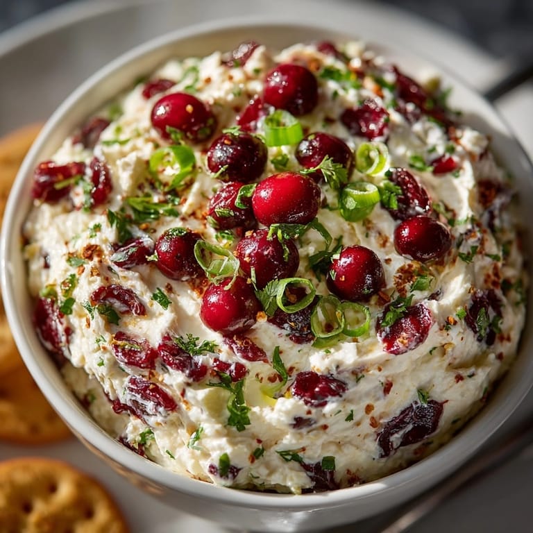 Festive Cranberry Jalape&#241;o Cream Cheese Dip: A colorful, spicy-sweet holiday appetizer.
