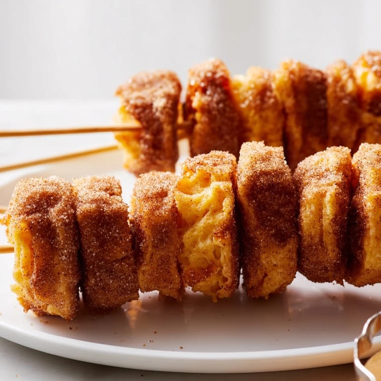 Delightful cinnamon sugar maple bourbon cheddar biscuit muffin skewers, perfect for festive gatherings.