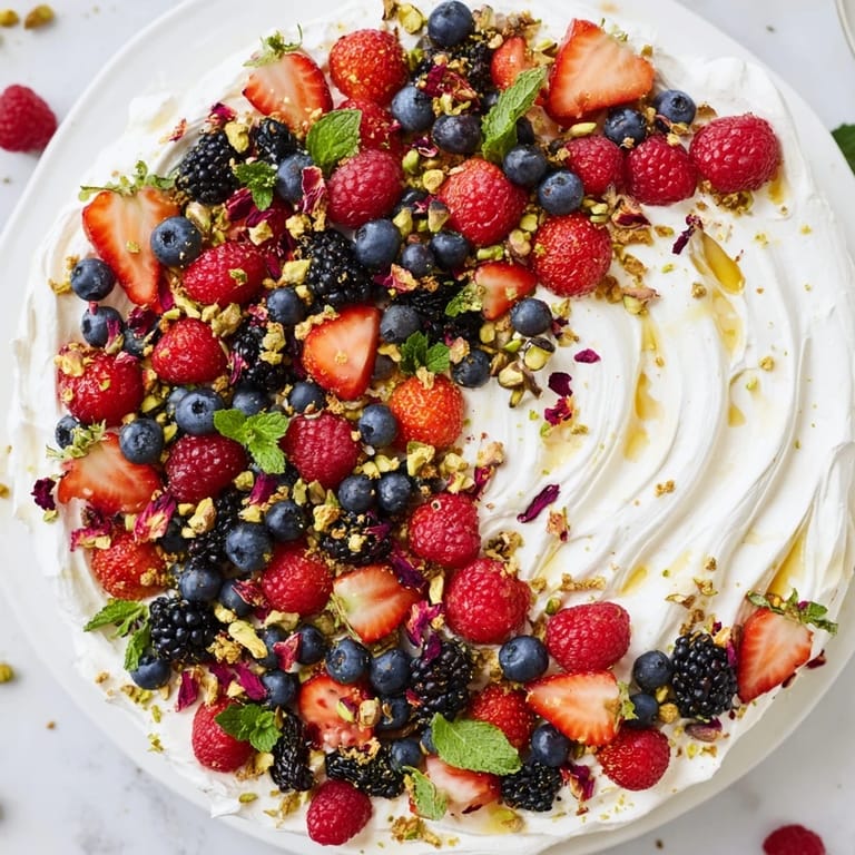 Indulgent butter board dessert for sharing, featuring whipped cream cheese and vibrant fruits.  