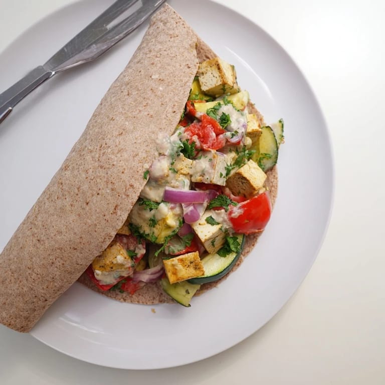 Delicious plant-based vegan viral recipe with colorful veggies and creamy tahini sauce.  