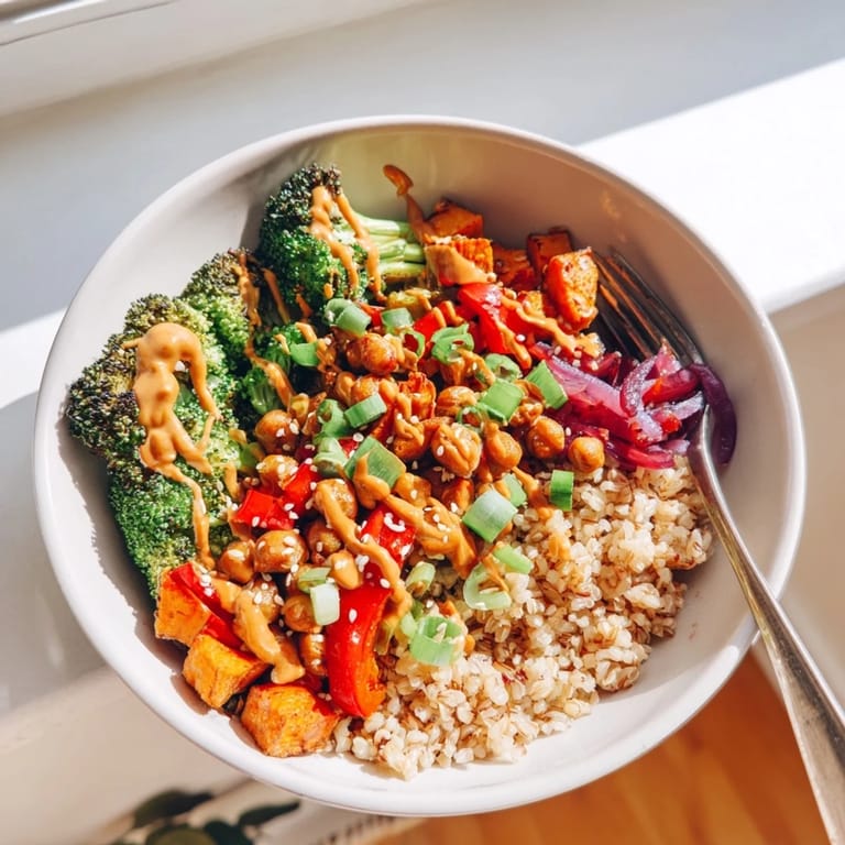 Satisfying Bold Sauce Drizzle Bowls drizzled with miso-butter and gochujang-maple sauces.  