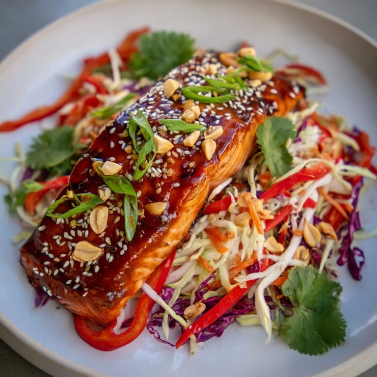 Vibrant image of Teriyaki Salmon & Asian Slaw Bowl; fresh flavors combined in one bowl.
