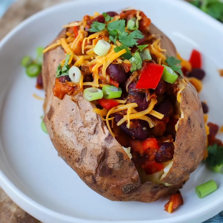 Enjoy hearty, homemade Chili-Style Baked Potatoes; fluffy baked potatoes smothered in flavorful chili.