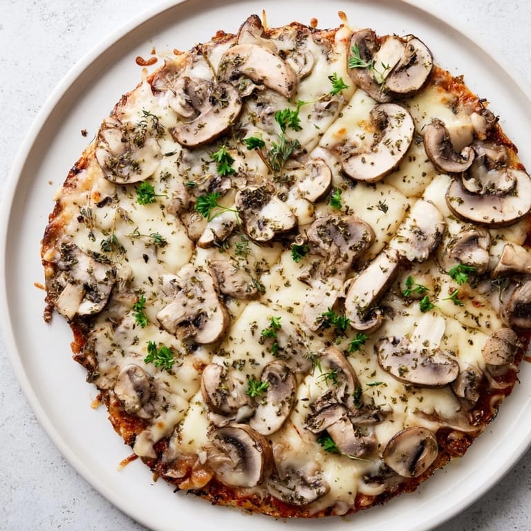 This delicious frozen pizza upgrade is piled high with cheese and vegetables after baking until bubbly.