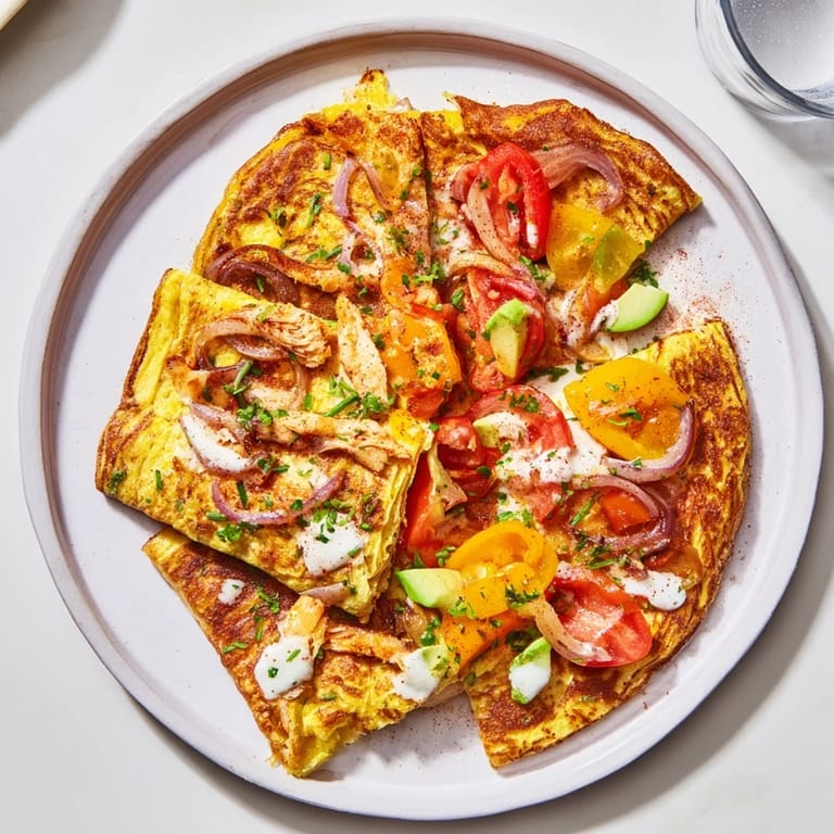 Golden sheet-pan fajita chicken with perfectly roasted veggies being assembled into delicious rainbow wraps.