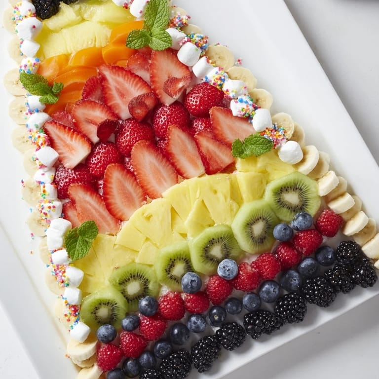 Enjoy a festive Happy Birthday Cake Slice Fruit Board, a healthy appetizer, ready in minutes.