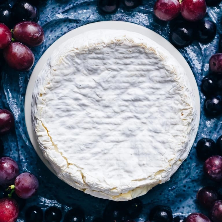 Get ready for this elegant Floating Island: soft cheese and grapes meet a sea of blue yogurt.