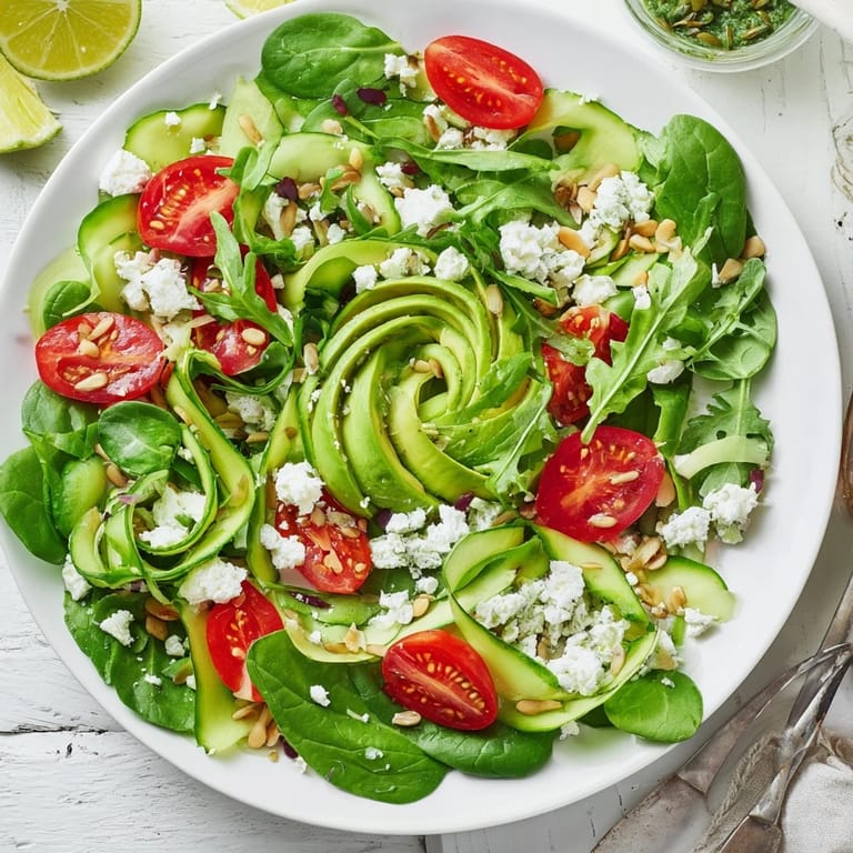 Close-up of the Golden Ratio Salad: a healthy, fresh salad with a beautiful presentation and flavor.