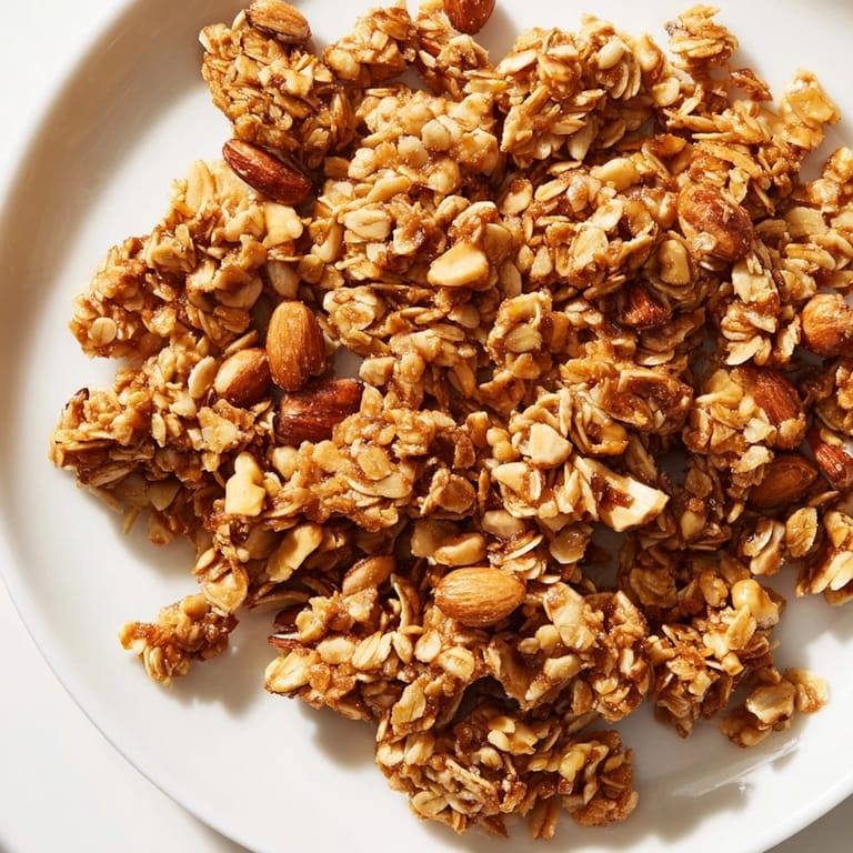 Imagine the wholesome aroma of toasted Honey Nut Granola Clusters, perfect with yogurt and fresh berries.