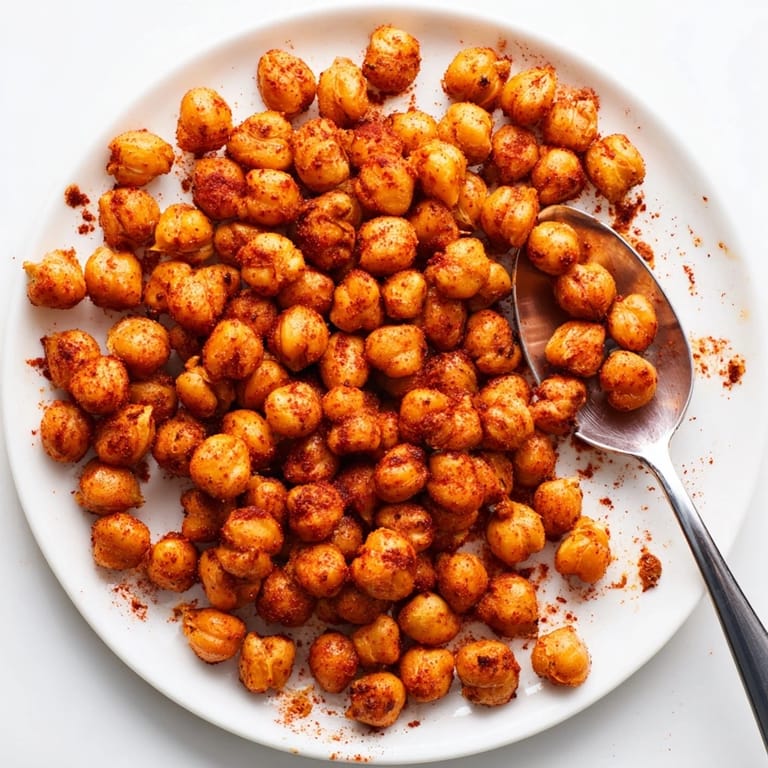 These golden chickpeas, seasoned with garlic and cayenne, are the perfect vegan snack for on-the-go munching.