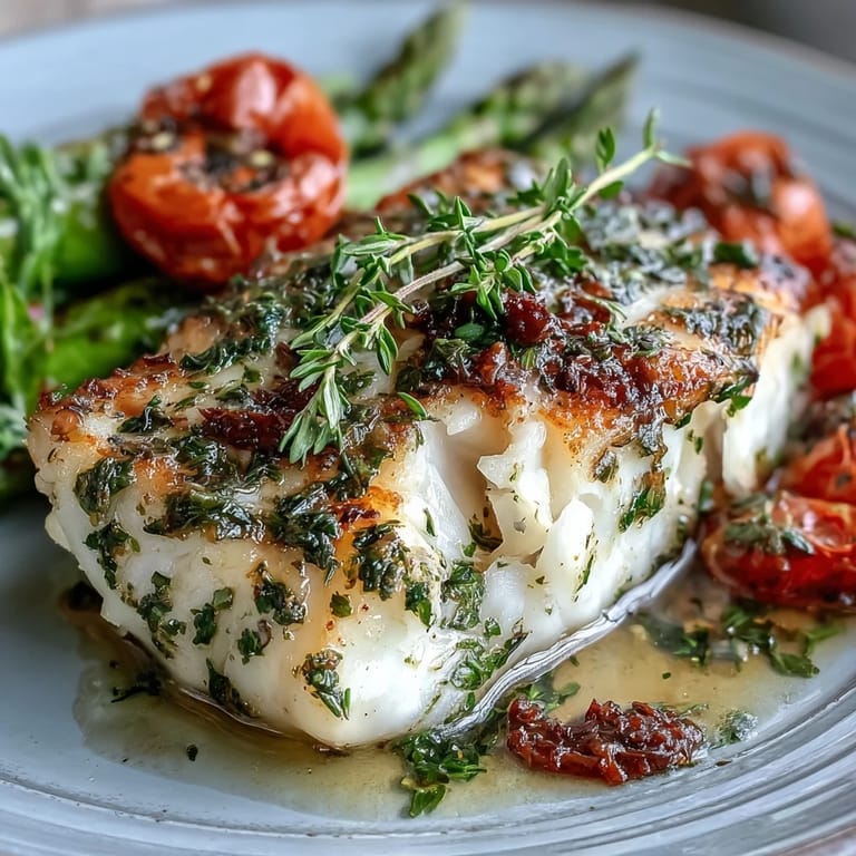 Bright and colorful baked lemon herb cod with crisp asparagus and burst cherry tomatoes, ready in under 30 minutes for a gluten-free, low-carb dinner.