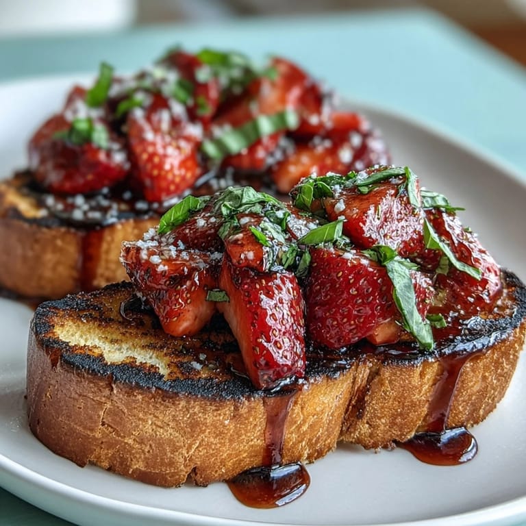 Delicious Strawberry Balsamic Bruschetta appetizer, perfect for your next gathering.