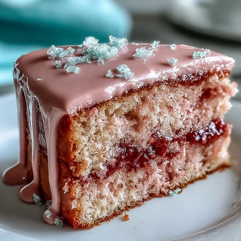 A festive Bridal Shower Rosé Velvet Cake, perfectly frosted and decadently drizzled.